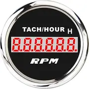 ZFGVGNMTYA 52mm Digital Hour Meter Tachometer Clock Counter Time Gauge Hourmeter for Automobile Car Marine Boat Motorcycle 9-32V Car Tachometer(TachHour BS)