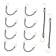 4 Inch Mini Bungee Cords with Hooks, Black Elastic Bungee Cords Black-4 Inch