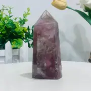 305g Natural Fluorite Crystal Obelisk Quartz Tower Healing Wand Point
