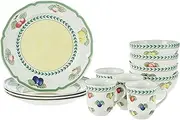 [Villeroy & Boch] French Garden 12-Piece Dinnerware Set, Service for 4, Plates, Bowls & Mugs, Premium Porcelain, Made in Germany