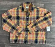 NEW Brixton Oversized Plaid Flannel Button Shirt Women’s Small