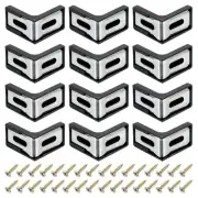 24 Pcs Plastic Corner Brace, 28x17.5x28mm Angle Bracket with Screws, Black