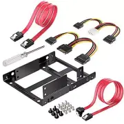 2X 2.5 Inch SSD to 3.5 Inch Internal Hard Disk Drive Mounting Kit Bracket(SAT...