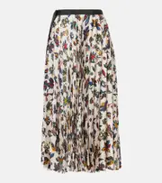 [Sacai] Sacai Printed pleated midi skirt AU 14 white