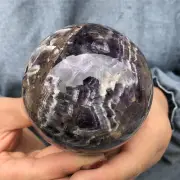 1.67LB Natural dreamy amethyst ball quartz crystal 81mm sphere gem healing XQ974