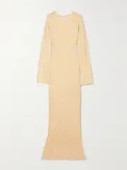 [Faithfull] Faithfull - + Net Sustain Serafia Ribbed-knit Maxi Dress - Beige - small small Neutrals