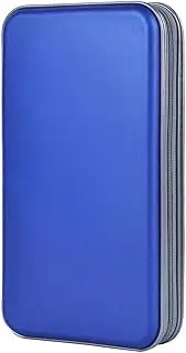 CD Case Holder Organizer,80 Capacity,DVD Storage Holder Bag,Case Holder Portable,for Home Car Travel, DVD disc Binder, Booklet, Sturdy case,CD Disk case (Blue)