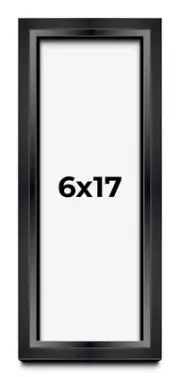 6x17 Shadow Box Frame Black | 1.25 inches Deep Real Wood Contemporary Shadowbox
