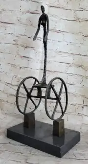 Rare Abstract Modern Art Le Chariot by Gia Handmade Masterpiece Bronze Statue