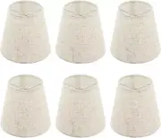 Set of 6 Chandelier Lamp Shades 5 Inch, Mini Barrel Lampshades Clip on for Table