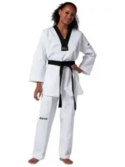 Kwon WT Approved Victory Black V Neck Uniform Taekwondo Gi Suit TKD Competition