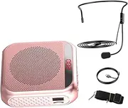 ibasenice Personal Voice Amplifier Mini Travel Amplifier Microphone Speaker Rechargeable for Teachers Tour Guides Rose Gold