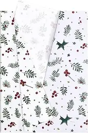 Jwssor Christmas Tissue Paper,20sheets Christmas Wrapping Paper,50x35cm Xmas Red Wrapping Paper for Wrapping Gifts