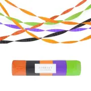 AOBKIAT Halloween Party Decorations5 Rolls Orange Purple Black Crepe Paper St...