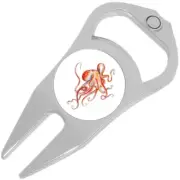 Orange Octopus Golf Ball Marker Divot Repair Tool Bottle Opener
