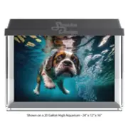 Underwater Dog Brown Polyester Fish Tank Glass Backdrop Aquarium Background