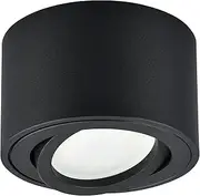 KYOTECH LED Surface-Mounted Spotlight Black Flat Pivoting Surface-Mounted Ceiling Light Diameter 80 x 50 mm Includes 5 W LED Module Surface-Mounted Spotlight Warm White 3000 K 400 LM LED Surface-