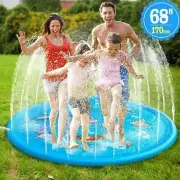 170CM Sprinkler Water Mat Splash Play Pad Kids Inflatable Spray Pool Sea Outdoor