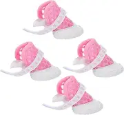 HYTROVE 1set Lightweight Dog Shoes for Summer Breathable Mesh Puppy Booties with Slip Sole Protective Pet Boots for Hot Pavement Hardwood Floors Outdoor Activities