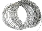 Razor Wire Barbed Wire Razor Barbed Wire, Galvanized Ribbon Barbed Wire Spiral Fence Roll, Outdoor Garden Protection Stainless Steel Boundary Net, Easy to Bend