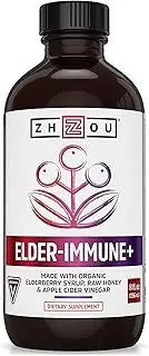 Elderberry Syrup - Organic Sambus Black Elderberry, Raw Honey, Apple Cider Vinegar & Propolis - Immune System Booster During cold Winter Months