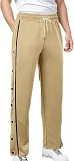 [Ausing] Men's Tracksuit Bottoms Casual Loose Sweatpants Drawstring Elastic Waisted Joggers Button Up Baggy Sports Trousers Traning Track Pants Outdoor Lounge Sweatpant with Pockets Sportswear S-3XL