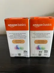 2Pack Amazon Basics Smart Light Bulb, A19 LED 60W, 800 Lumens Color Change Alexa