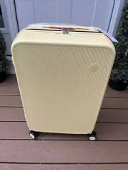 Mixi Luggage 24'' Lightweight Wide Handle Hardshell with Spinner Wheels Yellow