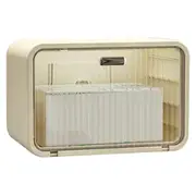 Tissue Box Cover Wall Mounted 2 in 1 Waterproof Tissue Holder Dispenser Box Cover for Bathroom Transparent White
