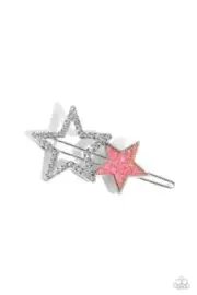 Paparazzi Stellar Shine Pink Hair Clip NEW