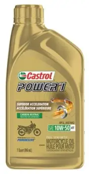 Castrol 10W-50 Power 1 Synthetic Motorcycle Engine Oil 1 Qt (15D2C1)