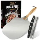 Pizza Peel Spatula with Pizza Cutter Rocker for Dough Bread Pastry