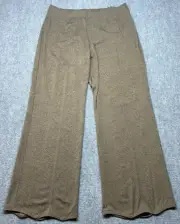 Talbots Ankle Pants Womens 3X Brown Solid Pull On Wide Leg High Rise Rayon New