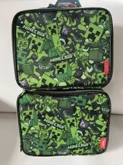 MINECRAFT CREEPER Thermos® Kids PVC-Free Insulated Lunch Box Tote Bag Set Of 2