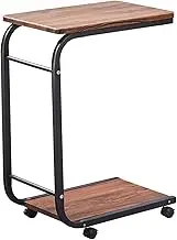 Printer Table 2 Tier Mobile Printer Stand, Rolling Printer Cart with CPU Organizer Stand for Home Office Multi Purpose Fax Shelf with Caster Wheel, Vintage Brown Printer Cart