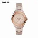 FOSSIL STELLA 氣質典雅晶鑽錶圈三眼陶瓷腕錶/女錶CE1112