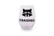 Raccoon "Trashed" Stemless Wine Glass | Holds 20 Ounces