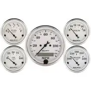 Autometer Old Tyme White Gauge Kit 4 Gauges & Electronic Speedo - 5 Piece, AU1602