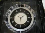 bulova glass square clock with roman numerals/multi directional