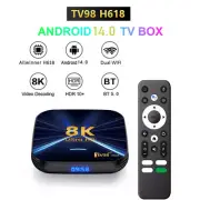 Android 14 Smart TV Box TV98 H618 HDR10+ Dual WiFi 8K Media Player BT5.0 Voice