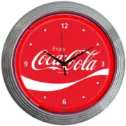 Coca-Cola Wave Neon Clock Coke Gameroom Basement Mancave Wall Art Decor