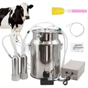 New 10l electric cow goat milking machine 220v cattle pulsating milking machine stainless steel milker bucket vacuum pump 10l cow