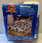 NOS Looney Tunes Classic Taz VTG 1998 Twin/Full Blanket 72"x90"
