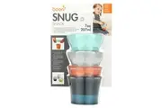 Boon, Snug Snack, Universal Silicone Snack Lid with Cup, 9m+, 2 Cups & 2 Lids, 7 oz (207 ml) Each