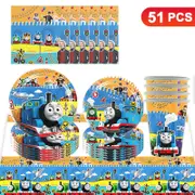 Thomas Theme Party Tableware 10 Guest Pack Plates Cups Napkins Tablecloth