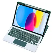 360° Rotation Bluetooth Keyboard Leather Case For Ipad 10.9 2022 Transparent Acrylic With Touch Control Green Keyboards