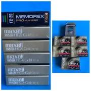 (5) Maxell TC-30 VHS-C Premium HGX-Gold Camcorder Tapes + (1) Memorex (6 Total)