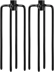 Vriusi 4 Legged Plant Growth Stable Lamp, 2 x Replacement Stakes for Solar Lights, Plant Growth Lamp Ground Stake, Floor-Standing Plant Growth Lamp Metal, Solar Light Stakes for Bird Feeders