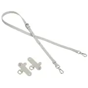 Adjustable Leather Shoulder Strap Purse Straps Replacement with Clasp Light Gray