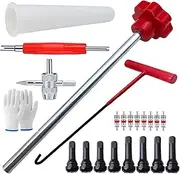Enhanced Grip and Control with Tire Valve Stem Replacement Set Thickened Plum Blossom Handle for Enhanced Control, 23pcs red
